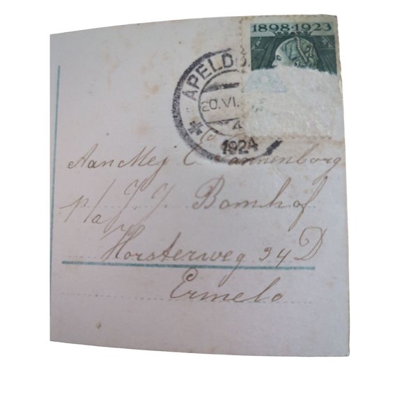 RPPC Cute Dutch Girl with Flowers Colorized Small Art 1924 Torn Stamp 98 Years - Picture 8 of 9